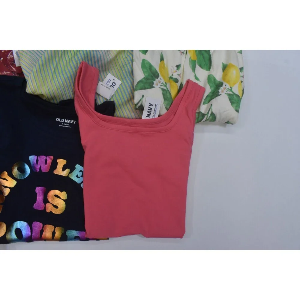 Old Navy Bulk Lot Of 10 Girls Size Large 10/12 Mixed Season Tops Bottoms Shorts